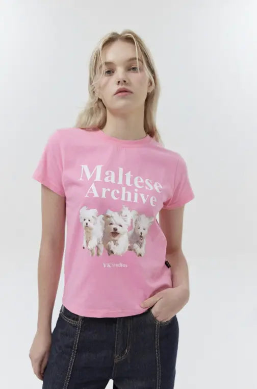 韓國直送Waikei Maltese Maltese Archive Short Sleeve T-shirt OIOI 線上