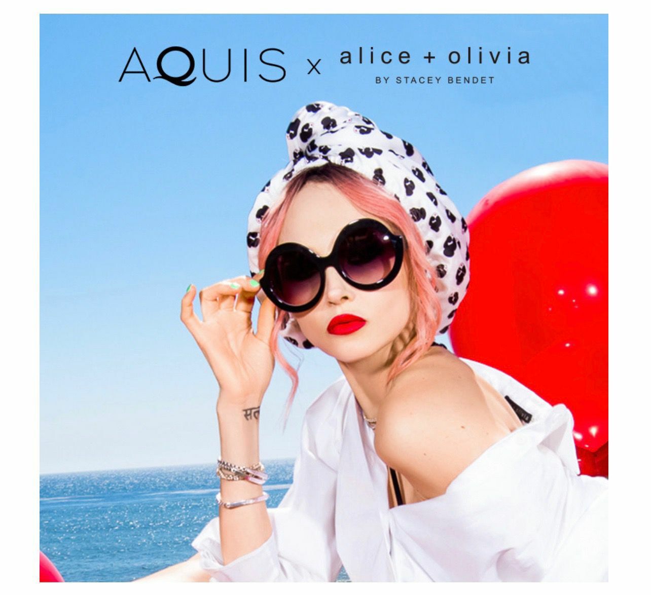 美國🇺🇸 AQUIS x Alice + Olivia 聯名雙層速乾髮帽