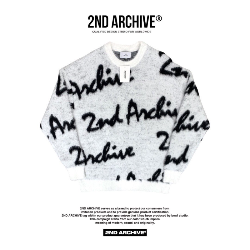 【一口價$410/件】🇰🇷韓國直送🇰🇷 2ND ARCHIVE Lettering Angora Unisex Overfit Knit Sweater 2ND ARCHIVE