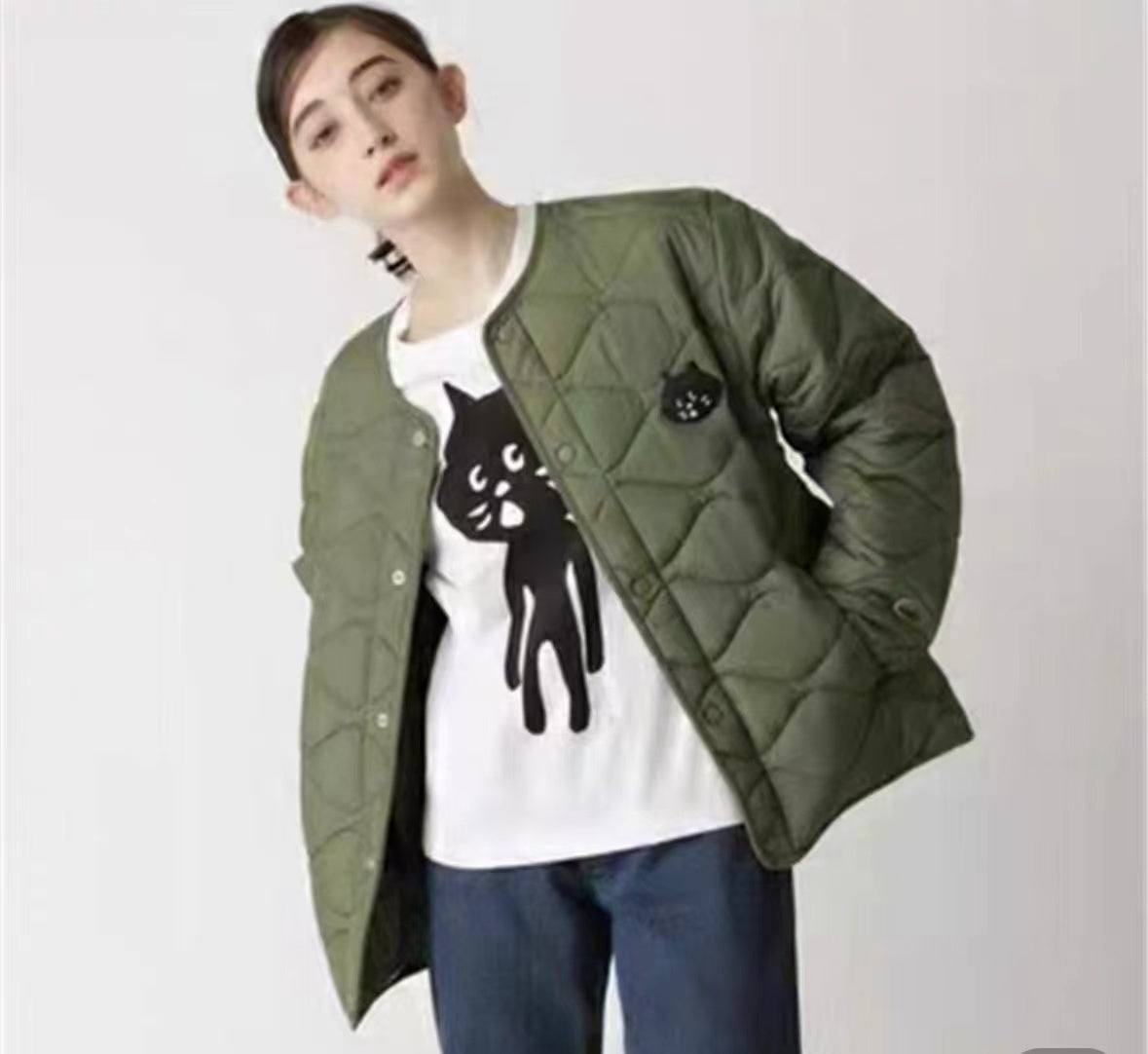 Ne-net NYA 驚訝貓 Quilt Jacket 聯名款夾棉外套 Nya醬外貿服飾 (大廠)
