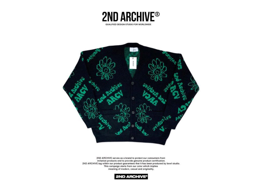 【一口價$410/件】🇰🇷韓國直送🇰🇷 2ND ARCHIVE Flower Pattern Smiley Cardigan 2ND ARCHIVE