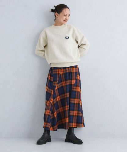 FRED PERRY logo embroidery crew neck sweatshirt