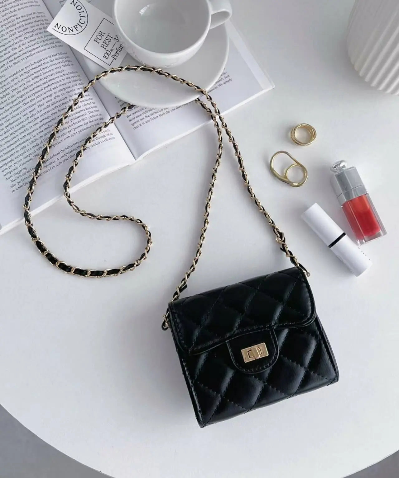 Micro Mini Quilted Chain Shoulder Bag