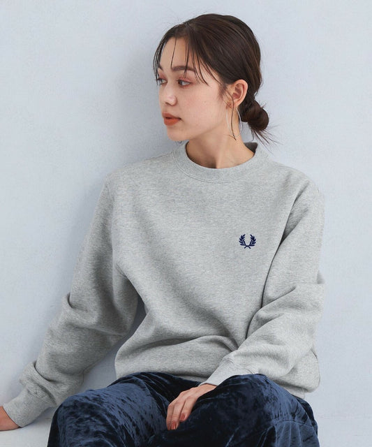 FRED PERRY logo embroidery crew neck sweatshirt