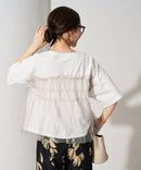 Tulle Ruffle Docking Short Sleeve T-Shirt Nya醬外貿服飾 (大廠)