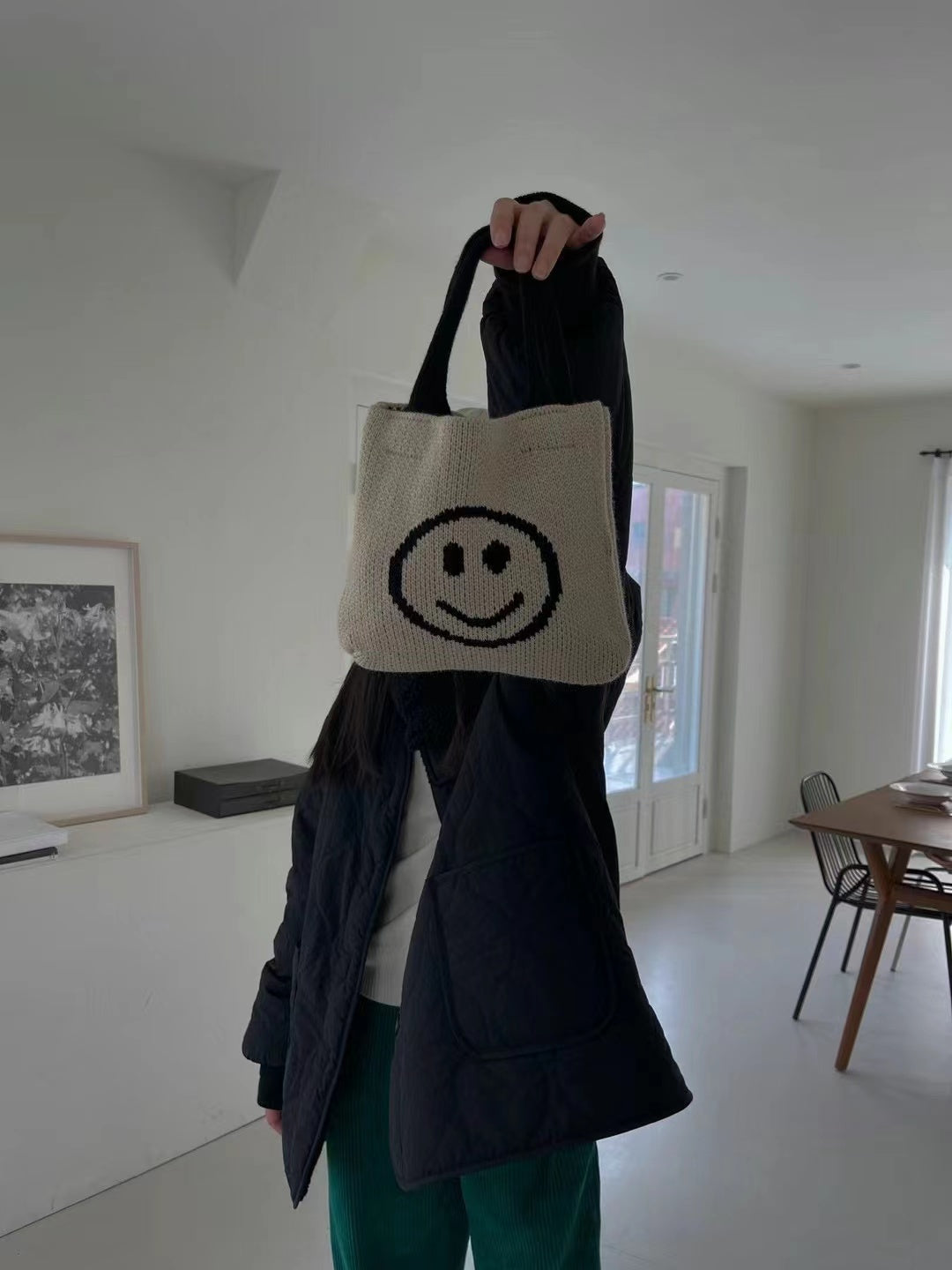 【一口價$108/個】🇰🇷韓國直送🇰🇷 Smile Knit Bag (3color)