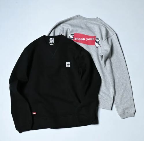 CHUMS Thanks you Back Print Crew Neck Sweatshirt
