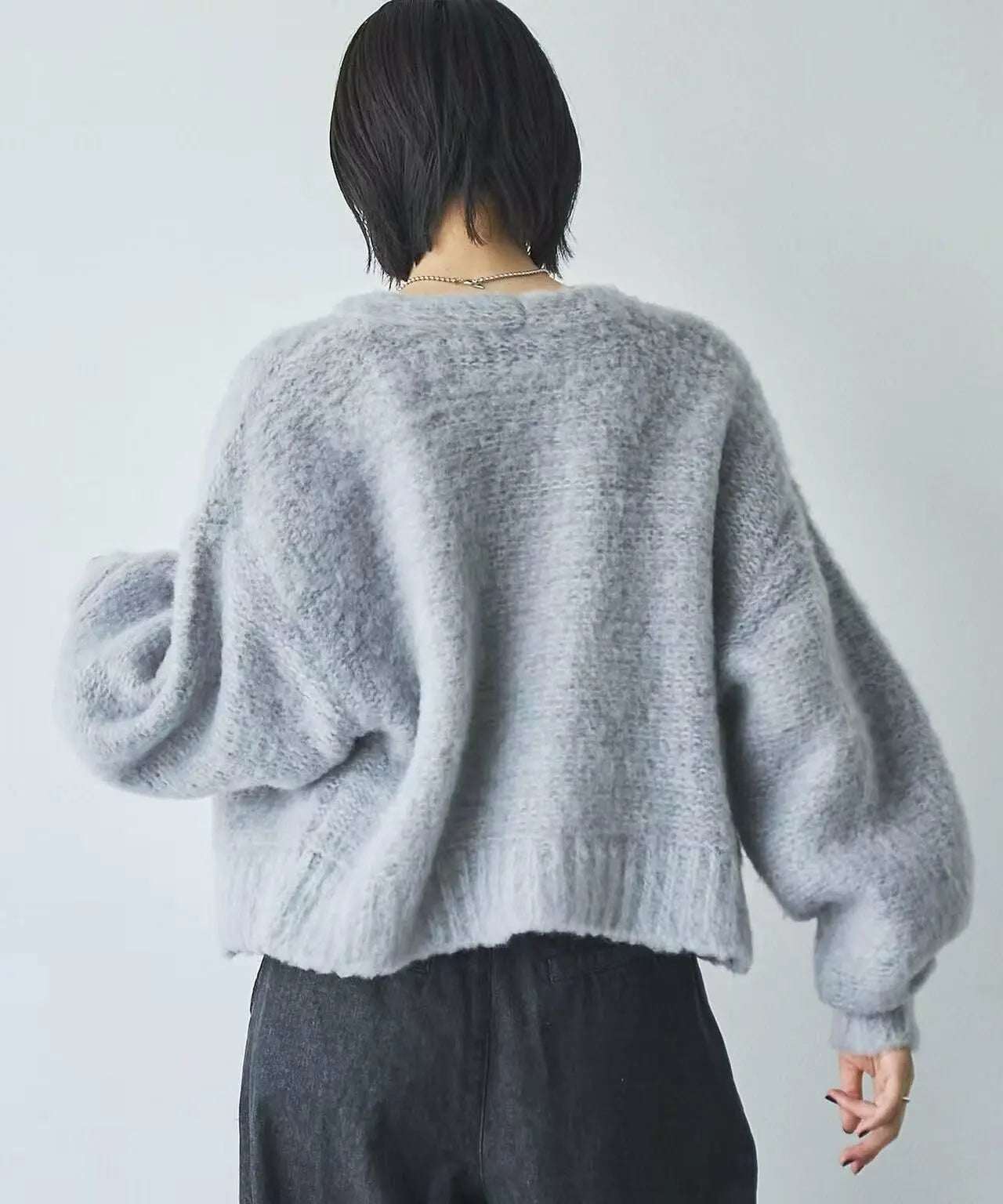 日本直送Coen Melange brushed short knit cardigan HANNA