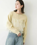 日本直送Double Zip Frill Knit Cardigan HANNA