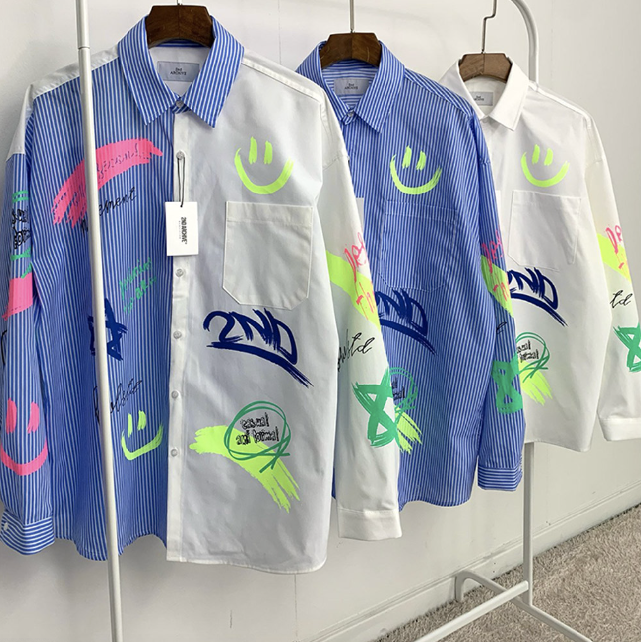 韓國直送🇰🇷 2ND ARCHIVE Half Painting Print Shirt