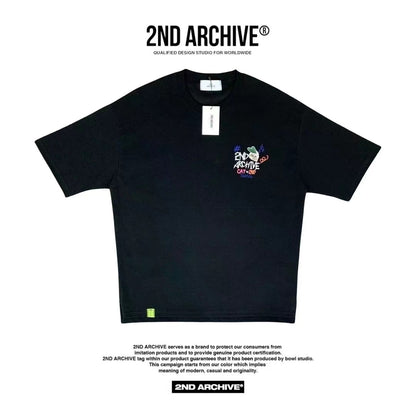 【一口價$277/件】🇰🇷韓國直送🇰🇷 2ND ARCHIVE Pink Flower Cat T-shirt - 4 Color