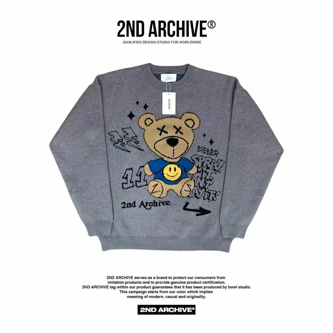 【一口價$408/件】🇰🇷韓國直送🇰🇷 2ND ARCHIVE Thunder Bear Jacquard Knit Sweater 2ND ARCHIVE