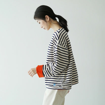 【一口價$298/件】Orcival Reversible Basque T-shirt 條紋絨絨雙面Tee