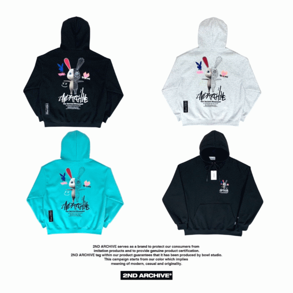 韓國直送🇰🇷 2ND ARCHIVE Half Rabbit Hoodie