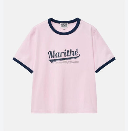 MARITHE FRANCOIS GIRBAUD VINTAGE BASEBALL RINGER TEE HLY & CHOCCICO