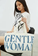 GentleWoman Signature Logo Canvas Tote Bag - Denim⭐ 要紙袋請備註📝 Mummy Group