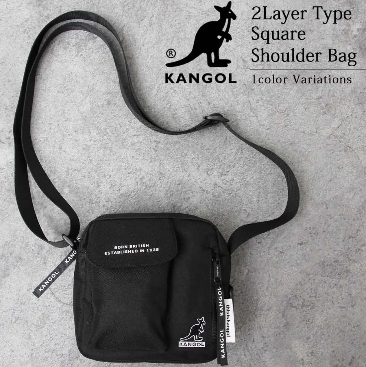 日本直送Kangol 2L Layer Type Square Shoulder Bag kangol (Rakuten)