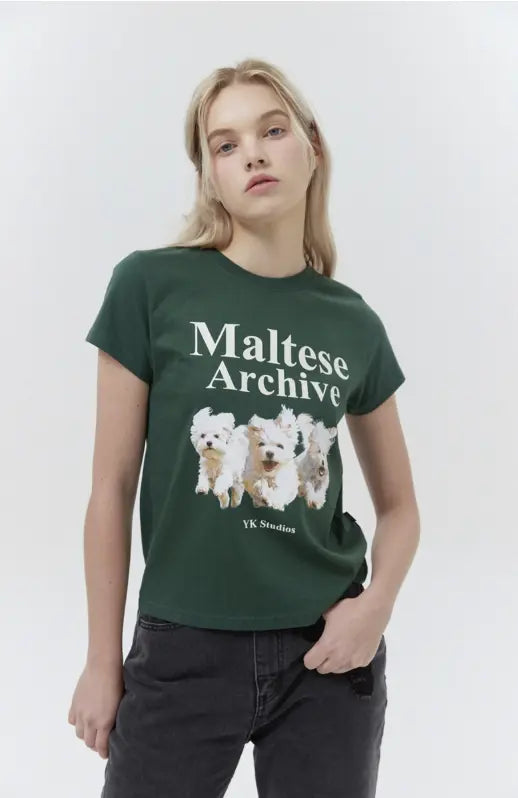 韓國直送Waikei Maltese Maltese Archive Short Sleeve T-shirt OIOI 線上