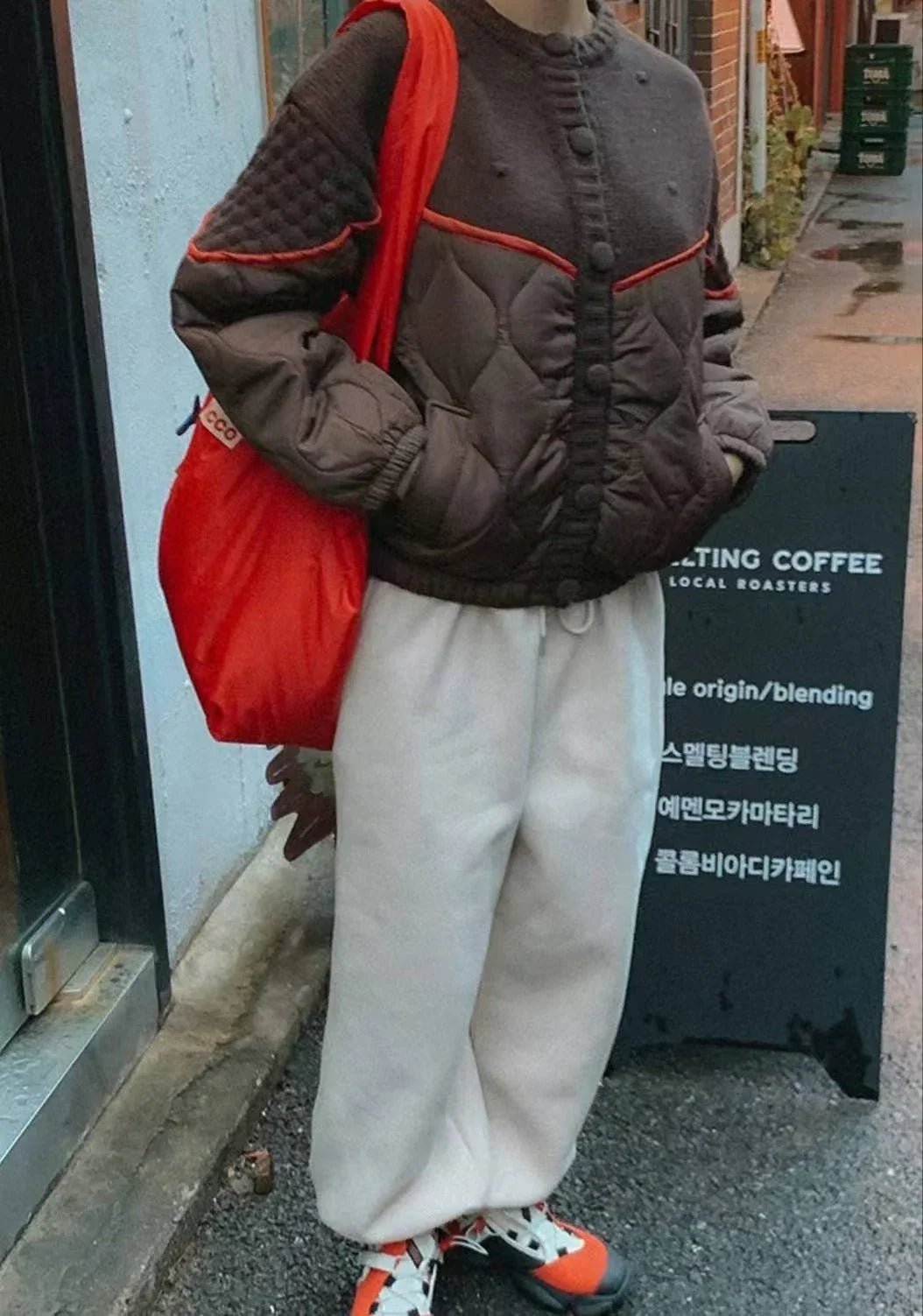 韓國直送Patchwork Quilted Jacket - HLY &amp; CHOCCICO