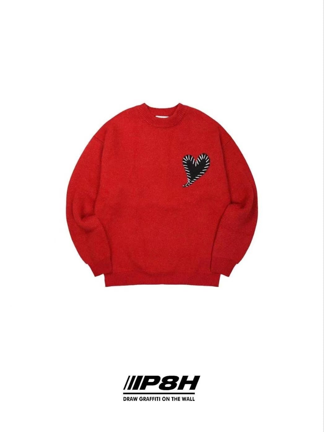 韓國直送 PLUS 82 HIYA  Heart Stitch Knit- 3 Color HLY & CHOCCICO