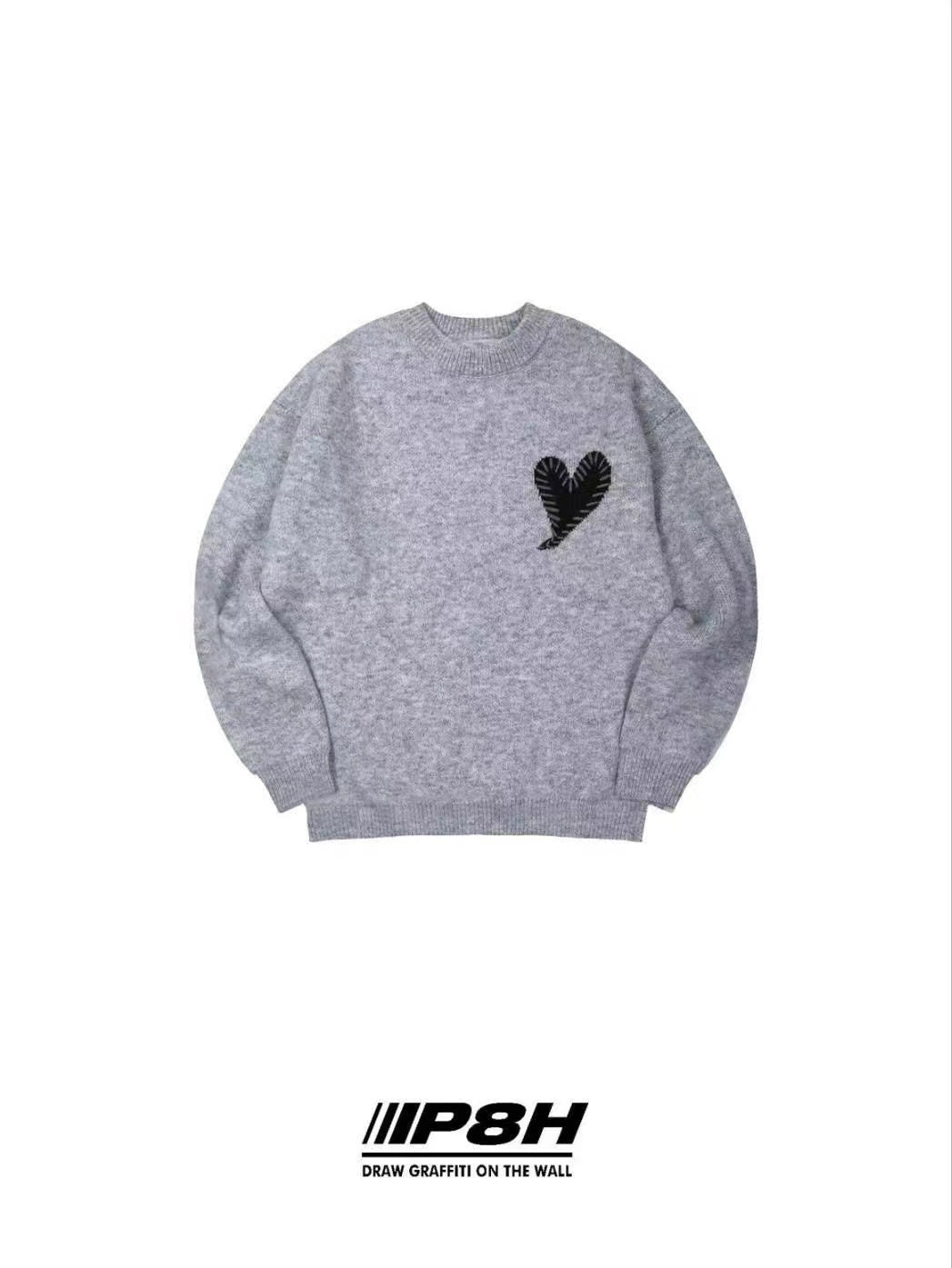 韓國直送 PLUS 82 HIYA  Heart Stitch Knit- 3 Color HLY & CHOCCICO