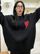 韓國直送 PLUS 82 HIYA  Heart Stitch Knit- 3 Color HLY & CHOCCICO