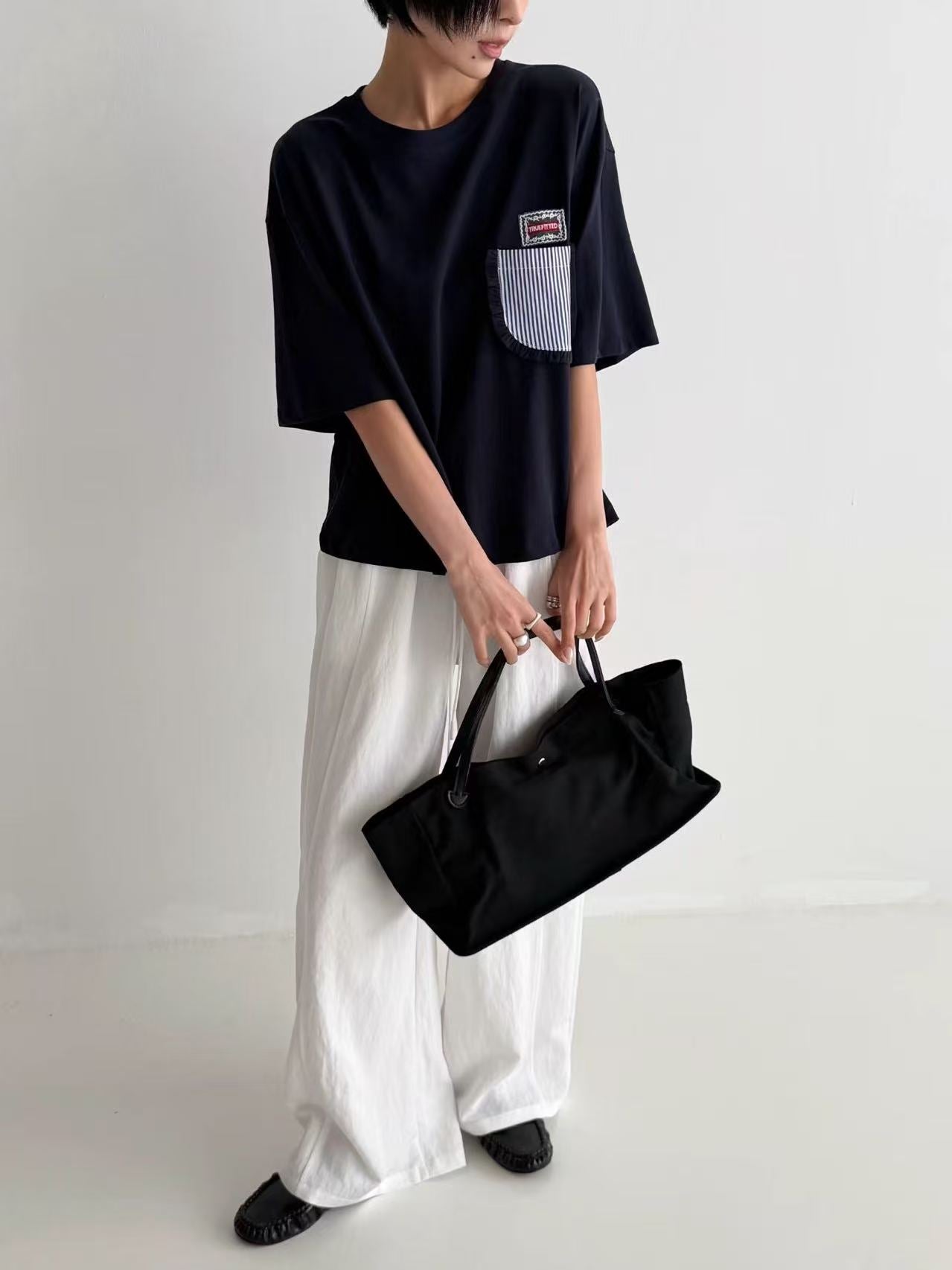 韓國直送Pocket Detail Casual Tee - HLY &amp; CHOCCICO