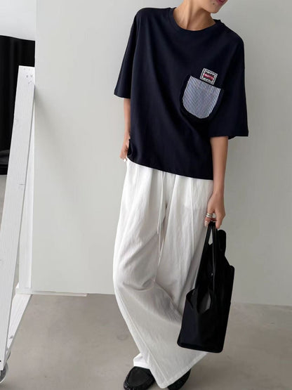 韓國直送Pocket Detail Casual Tee - HLY &amp; CHOCCICO