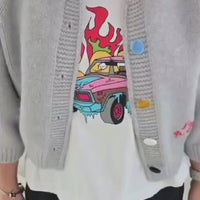 韓國直送Embroidered Charm Cardigan