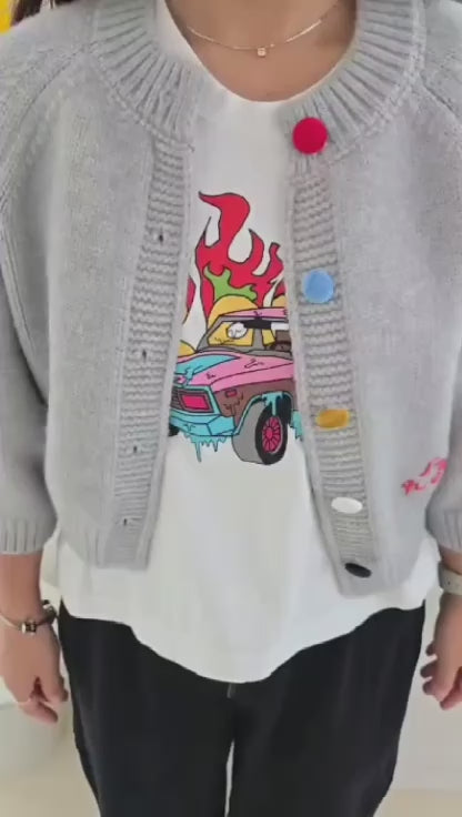 韓國直送Embroidered Charm Cardigan