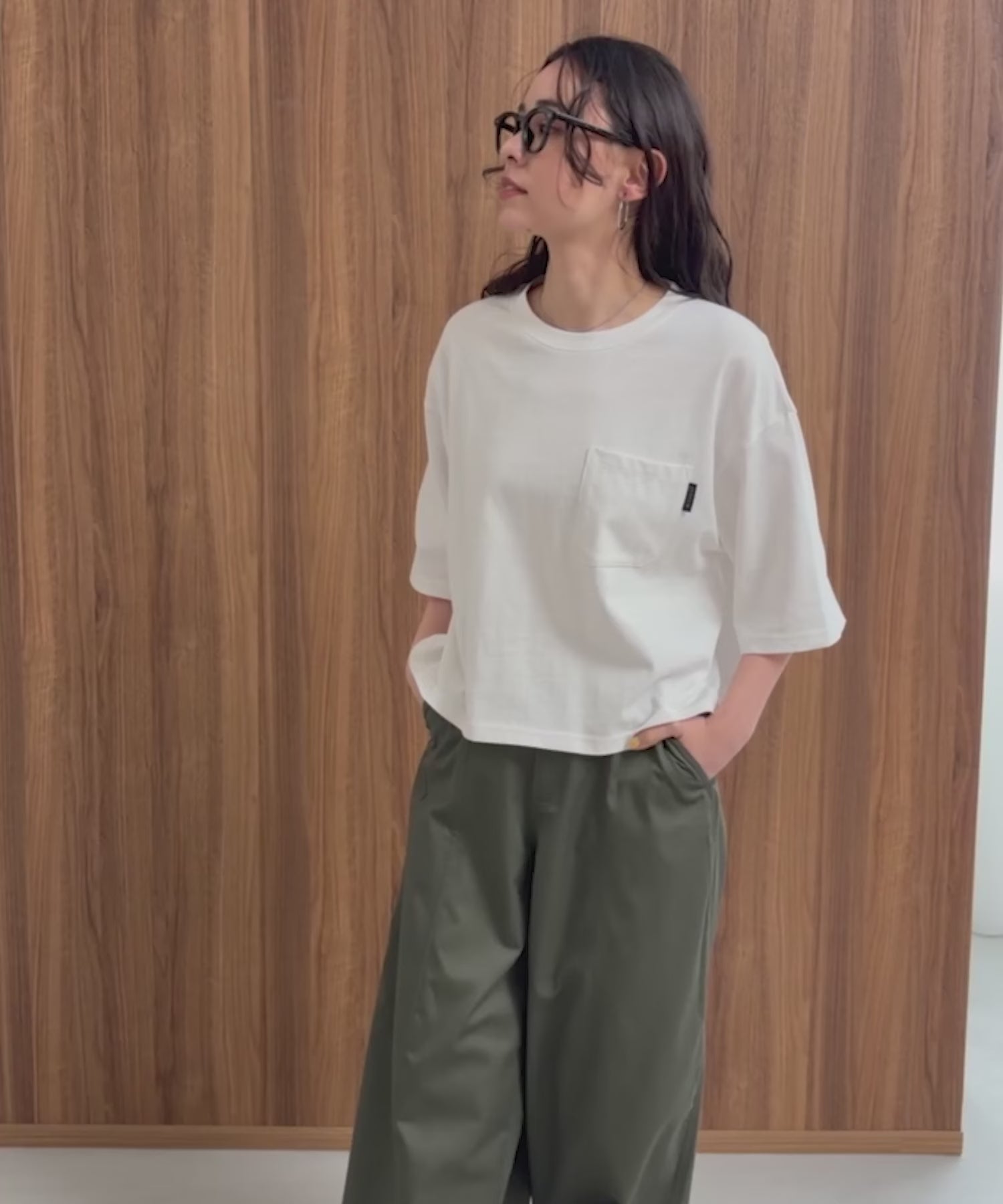 日本直送The Craft Crew Oversized Cropped Pocket Tee
