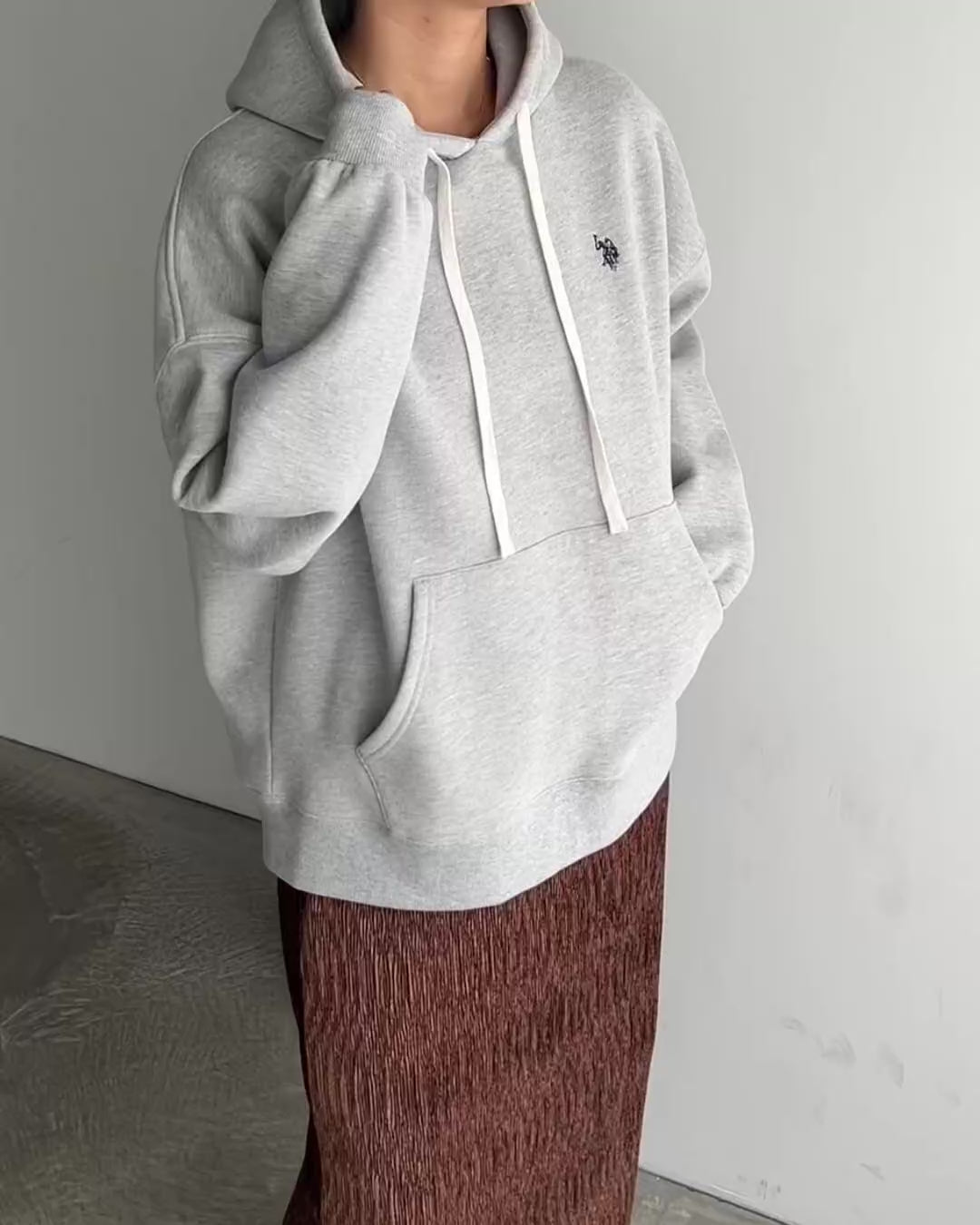Direct from Japan: [U.S. POLO ASSN.] Hood Embroidery Lining Brushed Hoodie