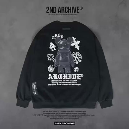 韓國直送 2ND ARCHIVE Black Cross Bear  Sweatshirt