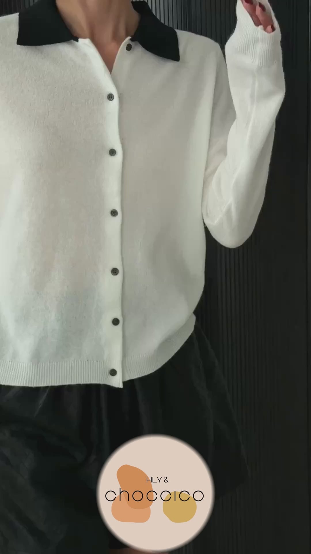 韓國直送Contrast Collar Knit