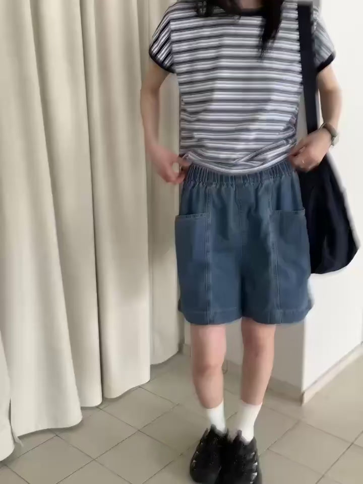 韓國直送Vibrant Stripe Tee / Shorts