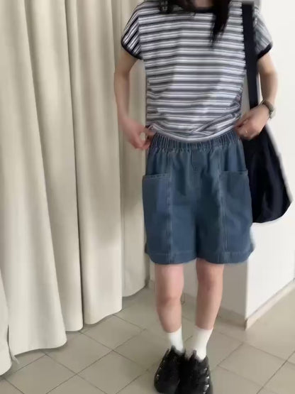 韓國直送Vibrant Stripe Tee / Shorts