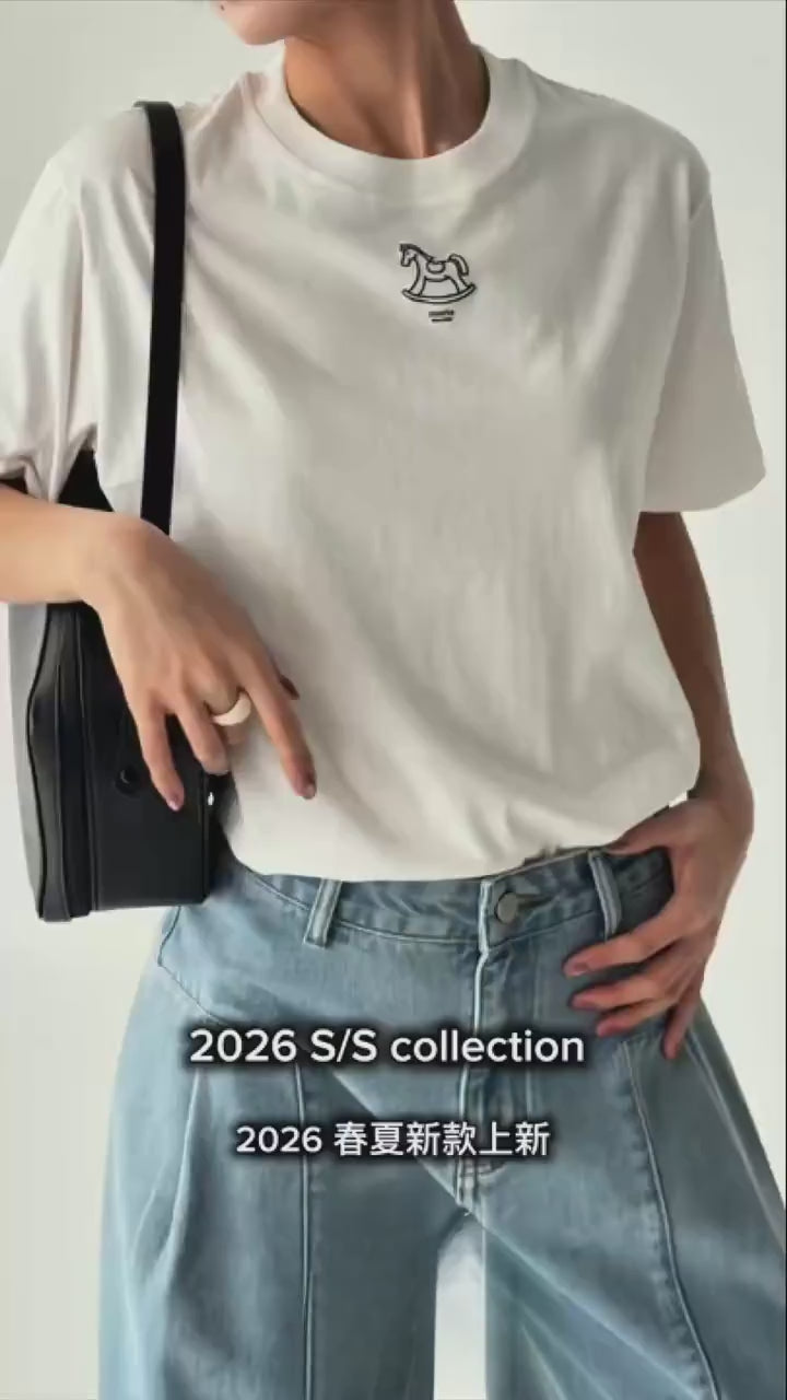 韓國直送Silicone Pony Print Tee