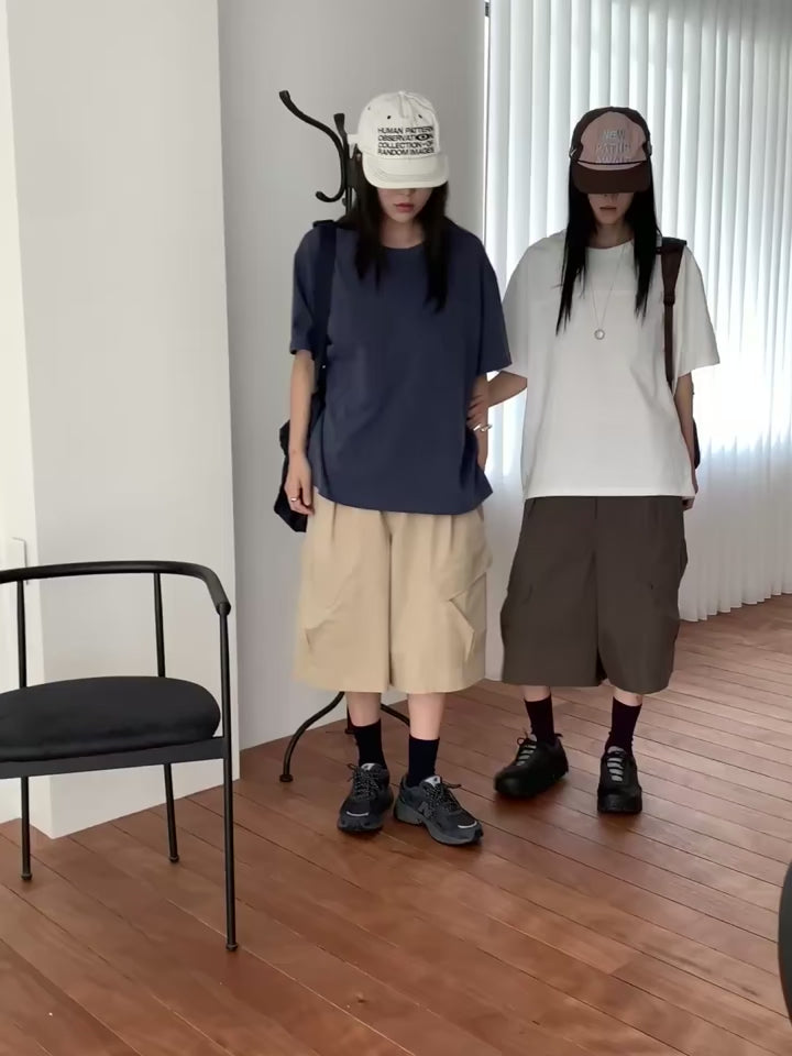 韓國直送Back Pocket Oversized Tee /  Cargo Shorts
