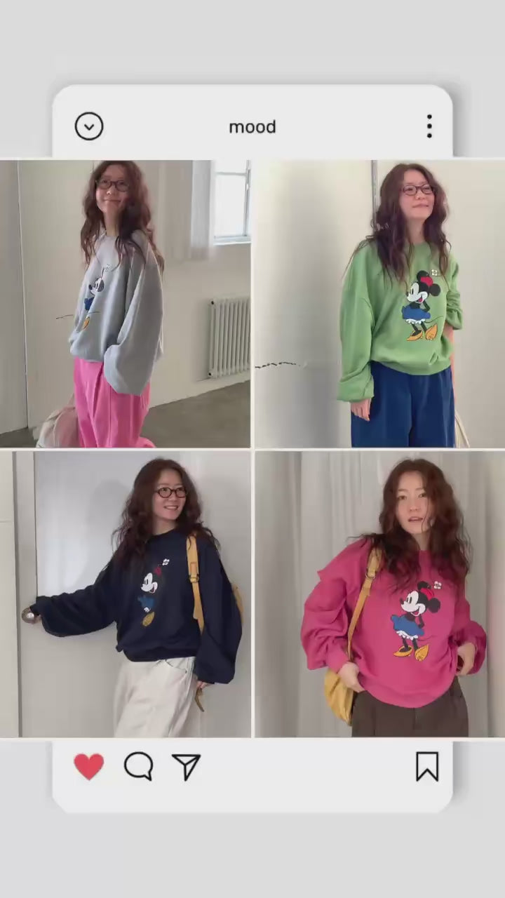 韓國直送Disney Floral Sweatshirt