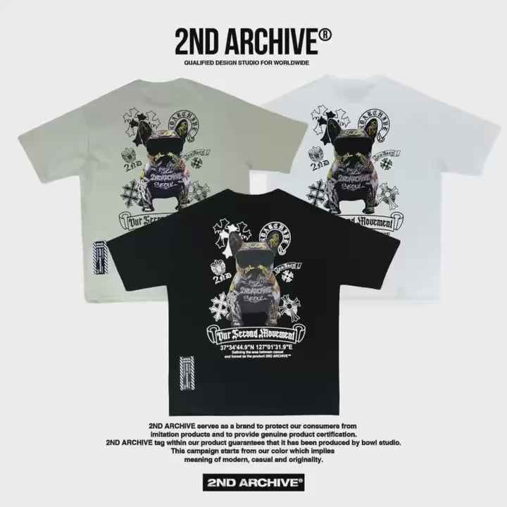 韓國直送🇰🇷 2ND ARCHIVE Black Sunglasses Dog Tee