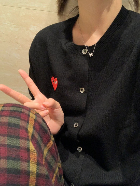 川久愛心針織開衫