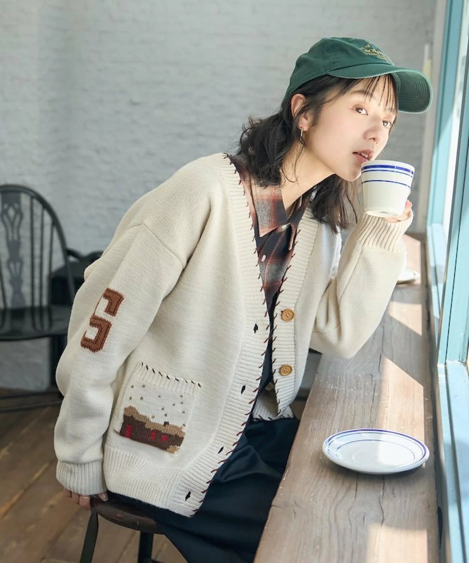 日本直送Country Jacquard Knit Cardigan
