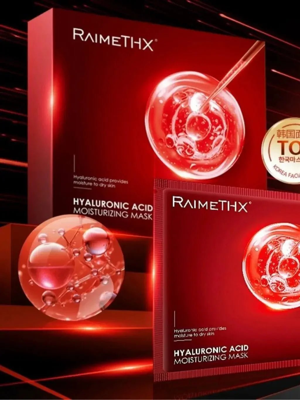 RaimeTHX - 全新5D水光繃帶玻尿酸紅膜 1盒5片 - HLY &amp; CHOCCICO