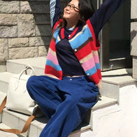 韓國直送Rainbow Striped Cardigan Vest - HLY & CHOCCICO