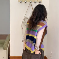 韓國直送Rainbow Striped Cardigan Vest - HLY & CHOCCICO