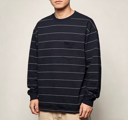 🌟剩餘少量 碼數售完即止🌟 REMI RELIEF Heavy Cotton Vintage Striped Long Sleeve T-Shirt - HLY &amp; CHOCCICO