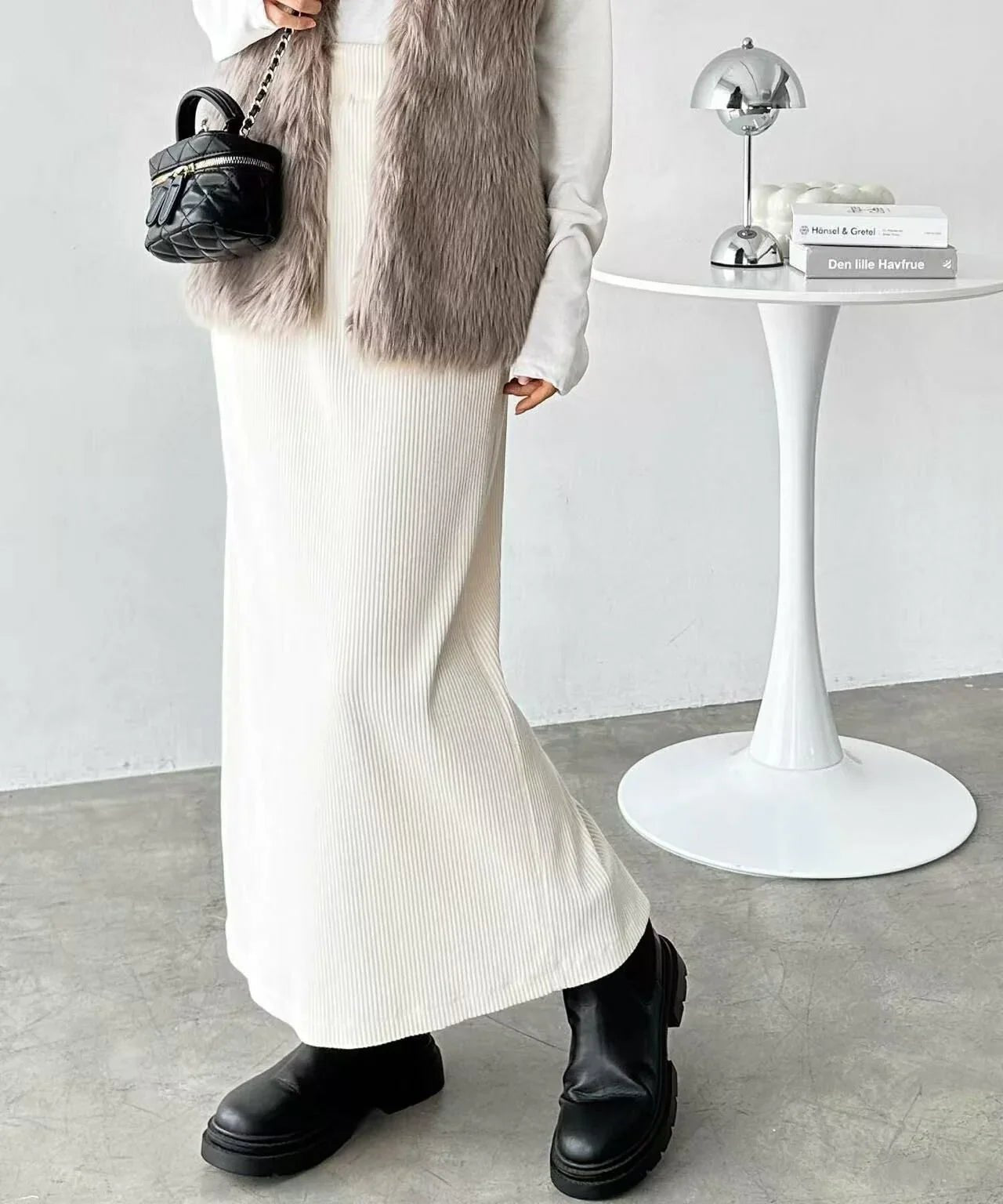 日本直送 Ribbed Tight Long Skirt - HLY &amp; CHOCCICO