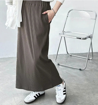 日本直送 Ribbed Tight Long Skirt - HLY &amp; CHOCCICO