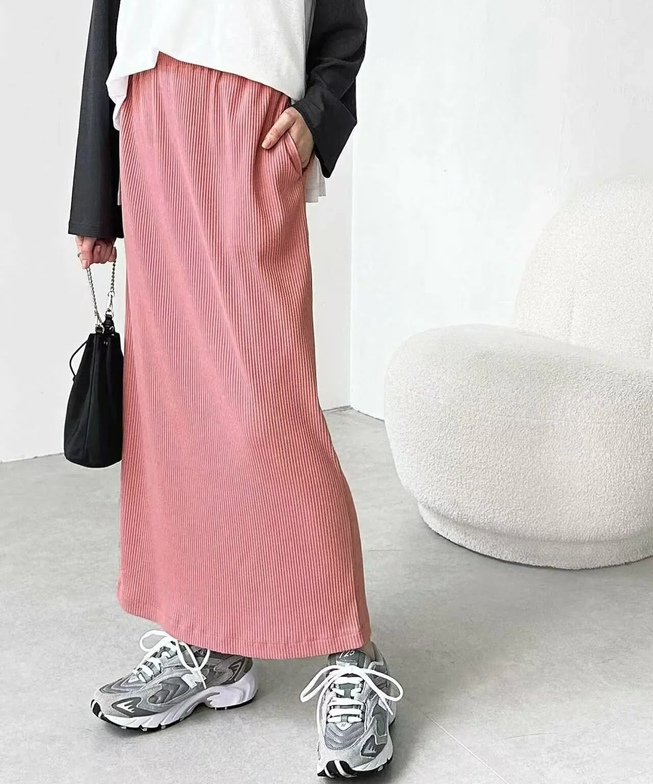 日本直送 Ribbed Tight Long Skirt - HLY &amp; CHOCCICO