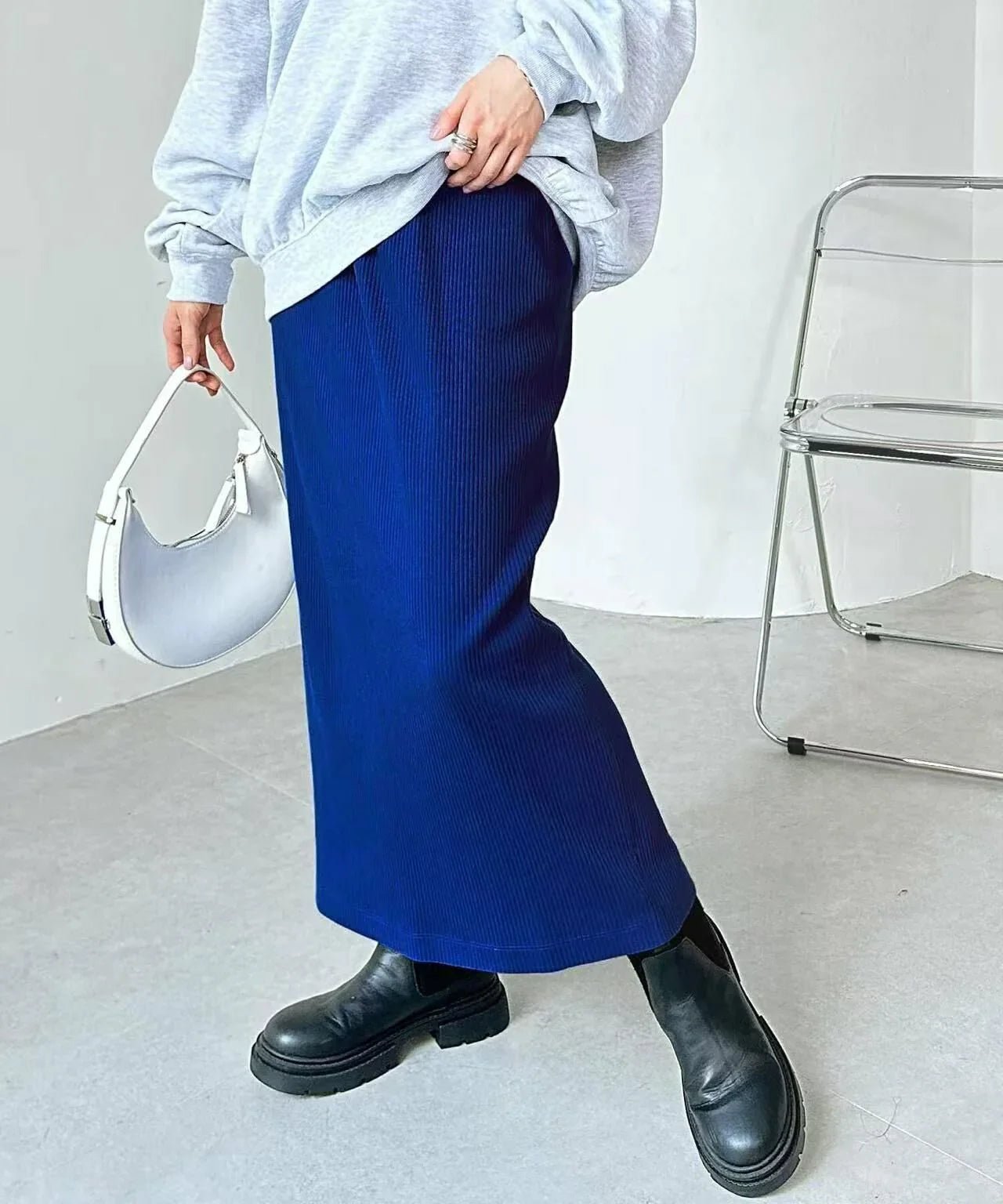 日本直送 Ribbed Tight Long Skirt - HLY &amp; CHOCCICO